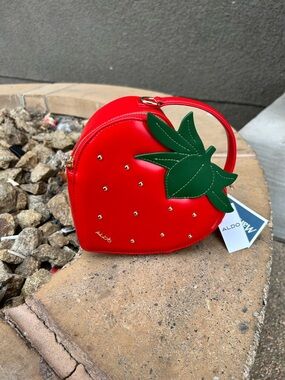 Aldo Red Strawberry Crossbody with Green Leaf Accent